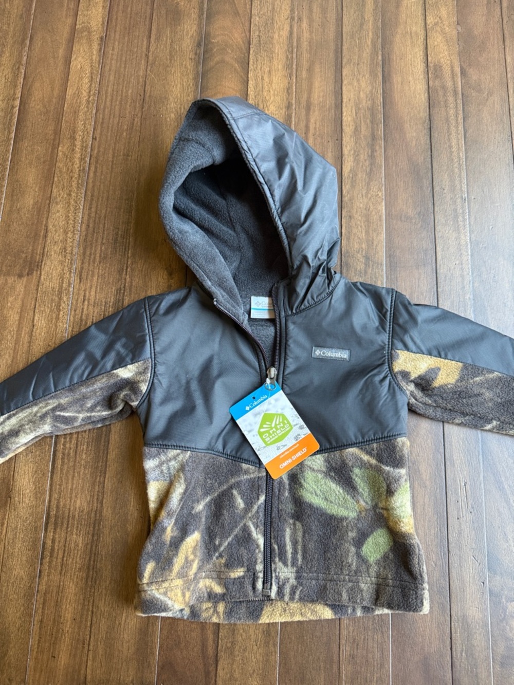 Columbia Brown and Green Camo Kids' Hooded Jacket